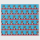 Tuxedo Cat Staring Through a Wine Glass ラッピングペーパー (フラット)