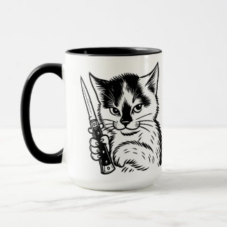 Tuxedo Cat Switchblade Attitude Mug by Phil Elmore マグカップ