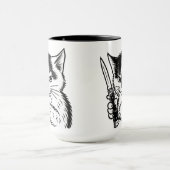 Tuxedo Cat Switchblade Attitude Mug by Phil Elmore マグカップ (中央)