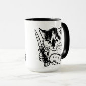 Tuxedo Cat Switchblade Attitude Mug by Phil Elmore マグカップ (正面右)