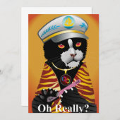  Tuxedo cat, the carefree! 招待状 (正面/裏面)