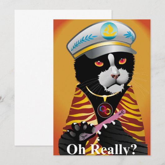  Tuxedo cat, the carefree! 招待状 (正面/裏面)