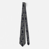Tuxedo Cat Tie – Cute Black & White Cat Pattern on ネクタイ (正面)