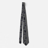 Tuxedo Cat Tie – Cute Black & White Cat Pattern on ネクタイ (裏面)
