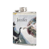 Tuxedo Cat Touching the Divine Paw                 フラスク (左)