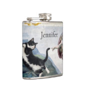 Tuxedo Cat Touching the Divine Paw                 フラスク (右)