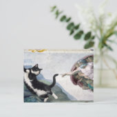 Tuxedo Cat Touching the Divine Paw                 ポストカード (スタンド正面)