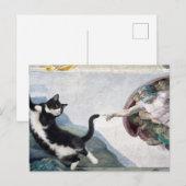 Tuxedo Cat Touching the Divine Paw                 ポストカード (正面/裏面)