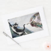 Tuxedo Cat Touching the Divine Paw                 長方形シール (封筒)