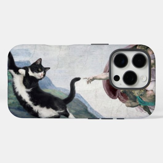 Tuxedo Cat Touching the Divine Paw                 Case-Mate iPhoneケース (裏面 (横))