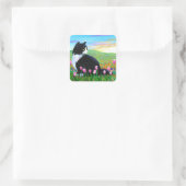 Tuxedo Cat Tulips クリエーションアーツ スクエアシール (バッグ)