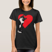 Tuxedo Cat Valentine's Day Heart Cat Tシャツ (正面)