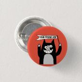 tuxedo catsというメッセージをサインした猫 缶バッジ (正面&裏面)