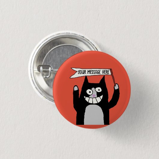 tuxedo catsというメッセージをサインした猫 缶バッジ (正面&裏面)