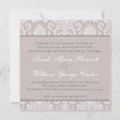 Tuxedo & Gown on pink gray damask結婚式 招待状 (裏面)