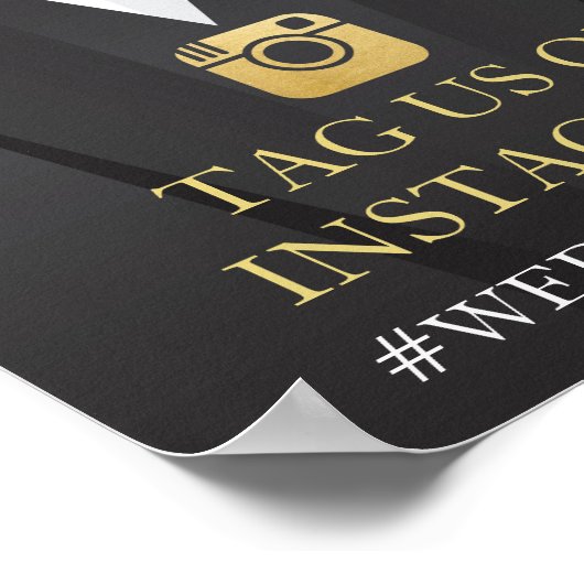 Tuxedo Instagram蝶ネクタイ署名結婚式レセプション ポスター (角)