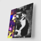 Tuxedo Kittenフォトアートウォールクロック スクエア壁時計 (傾斜)