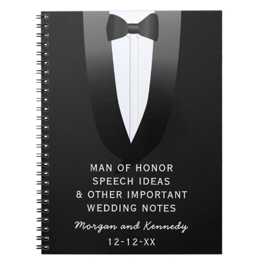 Tuxedo Man of Honor結婚's Speechアイディアノート ノートブック (正面)