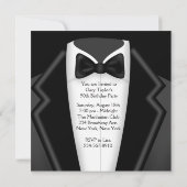 Tuxedo Mansブラック金ゴールド50th誕生日パーティー 招待状 (裏面)