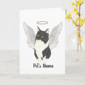 Tuxedo Ragamuffin国内ミディアムキャット悔やみや弔慰 カード (黄色い花)