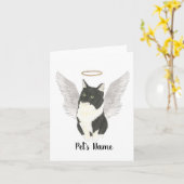 Tuxedo Ragamuffin国内ミディアムキャット悔やみや弔慰 カード (黄色い花)