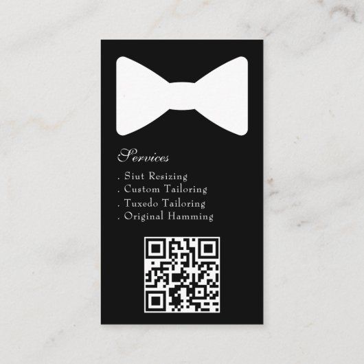 Tuxedo Suit Mens Clothing Modern Black & White 名刺 (裏面)