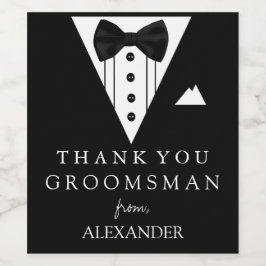 Tuxedo Thank You Groomsman ワインラベル