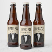 Tuxedo Thank You Groomsman Beer Label ビールラベル (ボトル)