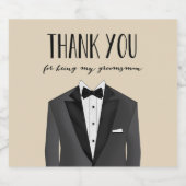 Tuxedo Thank You Groomsman Beer Label ビールラベル (シングルラベル)