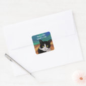Tuxedo the Cat Pet Adoptionスタンプ スクエアシール (封筒)