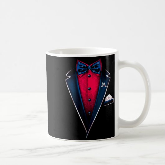 Tuxedo With Bowtie For Christmas And Special Occas コーヒーマグカップ (右)