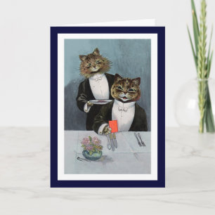 Tuxedosで猫を飼うLouis Wain – かわいいヴィンテージアートCa カード