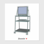 TVおよびVCRカート教室80s 90sおもしろい学校 シール (シート)