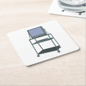 TVおよびVCRカート教室80s 90sおもしろい学校 スクエアペーパーコースター (アングル)