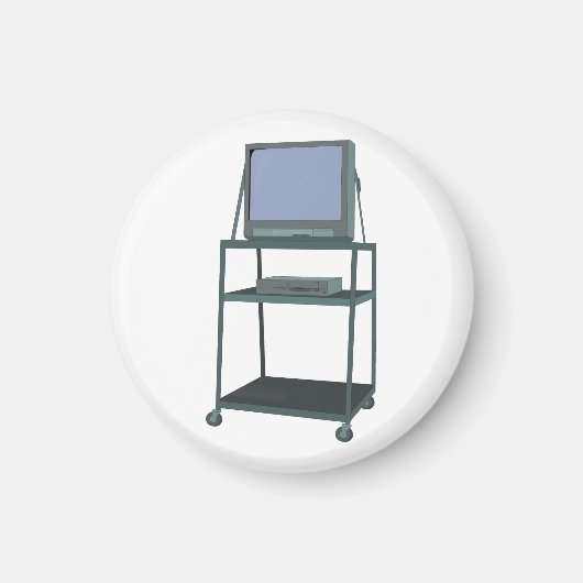 TVおよびVCRカート教室80s 90sおもしろい学校 マグネット (正面)