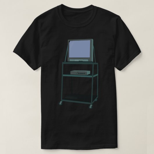 TVおよびVCRカート教室80s 90sおもしろい学校 Tシャツ (デザイン正面)