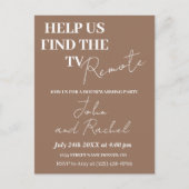 TVの救済リモートおもしろい引っ越し祝いパーティーパーティー ポストカード (正面)