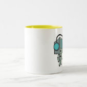 TVの歩行の人 ツートーンマグカップ (中央)