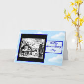 TVを見るgroundhogとの幸せな聖燭節 カード (黄色い花)