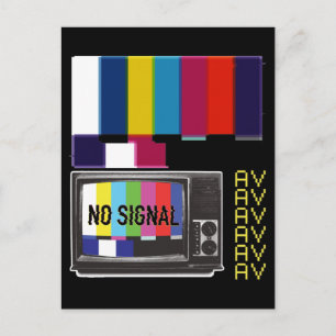 TVテストカードNo Signal Vaporwave ポストカード