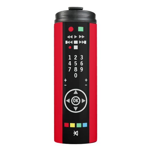 TVリモーおもしろいトコントロール赤黒 タンブラー (正面)