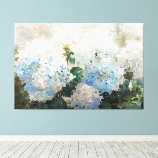 *~* TV2 Blue Pink Hydrangea Canvas Print キャンバスプリント (インサイチュ (ウッドフロア))