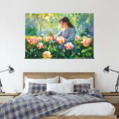 *~* TV2 Garden Tulip Girl Streted Canvas Print キャンバスプリント (インサイチュ (寝室))