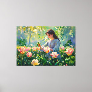 *~* TV2 Garden Tulip Girl Streted Canvas Print キャンバスプリント