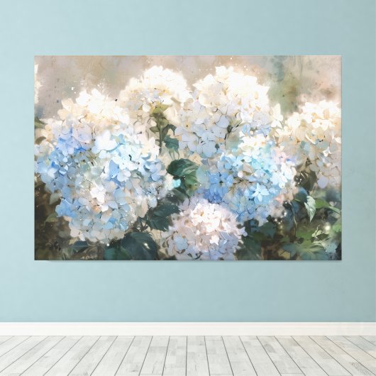 *~* TV2 Pink Blue Hydrangea Canvas Print キャンバスプリント (インサイチュ (ウッドフロア))