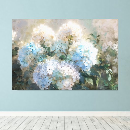 *~* TV2 Soft Blue Hydrangea Canvas Print キャンバスプリント (インサイチュ (ウッドフロア))