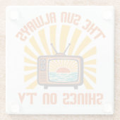 TV-80s音楽トリビュートで太陽が輝く ガラスコースター (裏面)