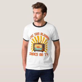TV-80s音楽トリビュートで太陽が輝く Tシャツ