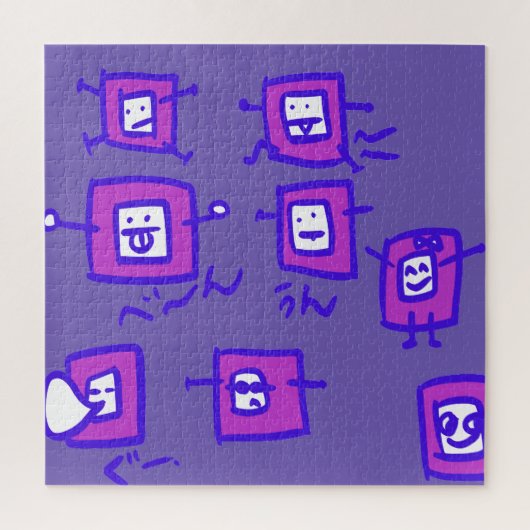 TV　purple　pink　Japan ジグソーパズル (縦)