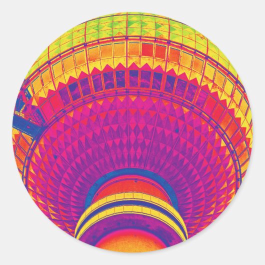 Tv Tower (Fernsehturm),ベルリン,レインボーカラー(tv) ラウンドシール (正面)